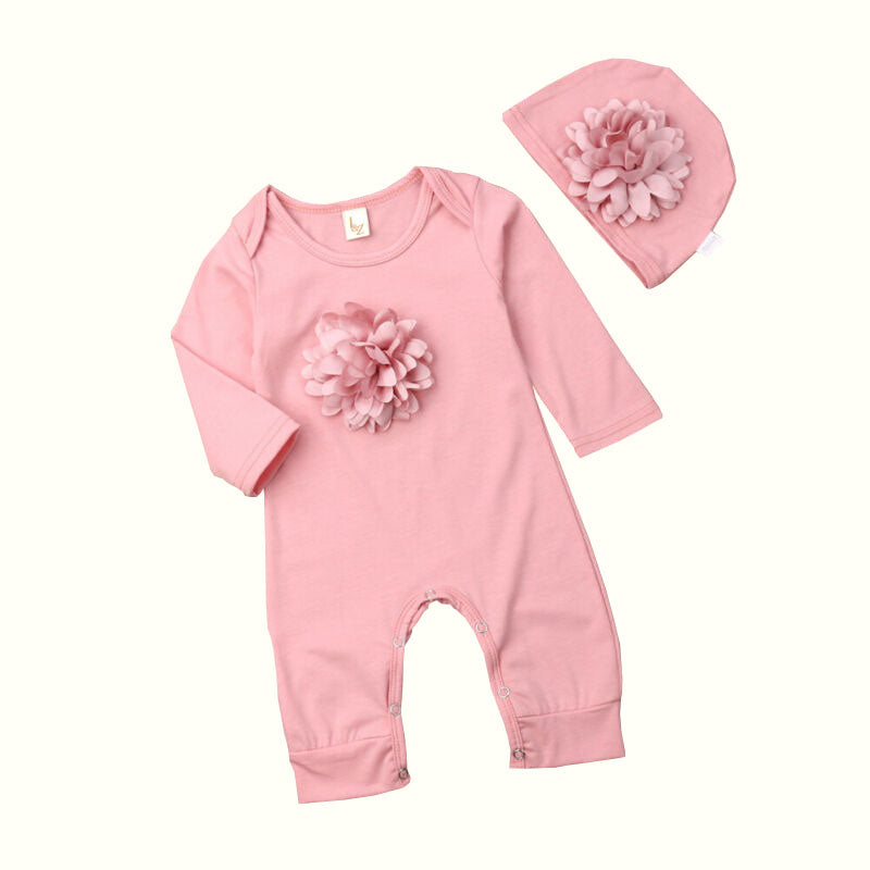 SET ROSA tutina + cappellino con fiore